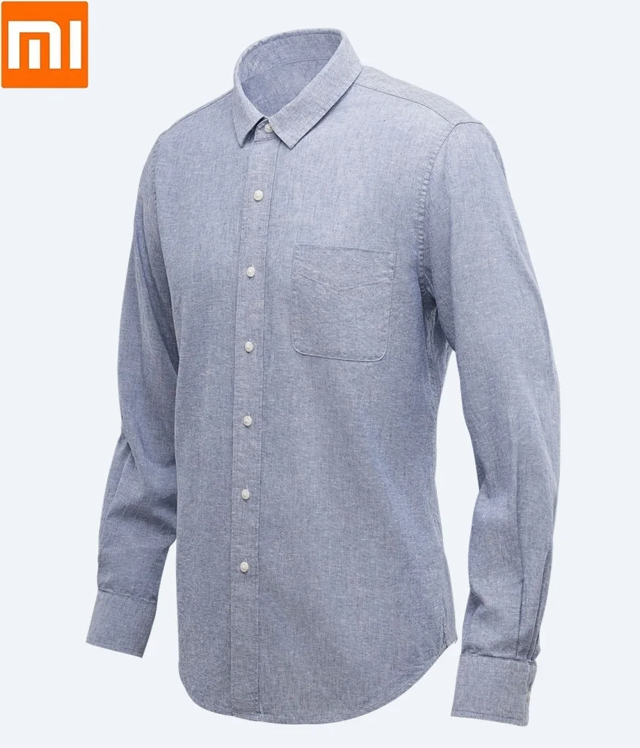 

Xiaomi 90 FUN man casual cotton long Comfortable sleeve Breathable Loose Summer solid color for shirt Smart