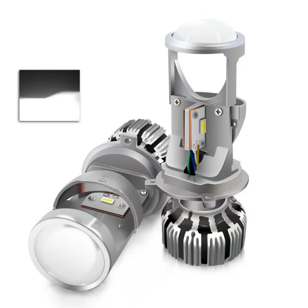

2PCS H4 G9 LED Hi-Low MINI Projector Lens Headlight For Car Clear Dual Beam Turbo Fan 12V 5500K NO Astigmatic Problem 35W 6000LM