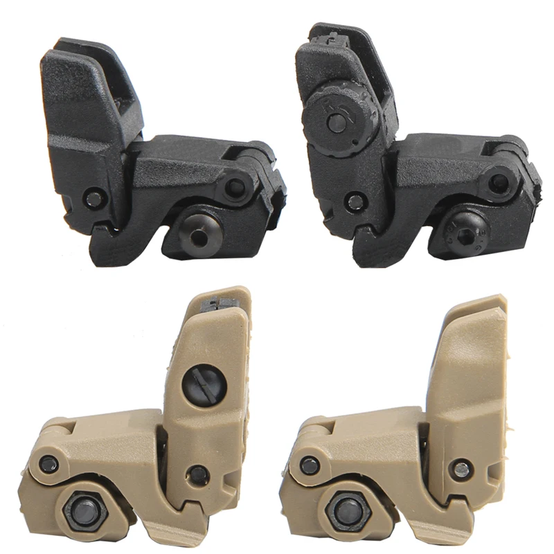 Tactical Military Arms Gear GEN 1 Front and Rear Back Up Sight Set Tan or Black RL27-0003-02