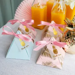 Треугольная пирамида свадебной Подарочная коробка конфет события вечерние упаковку лист подарочной коробке с карты спасибо настоящее