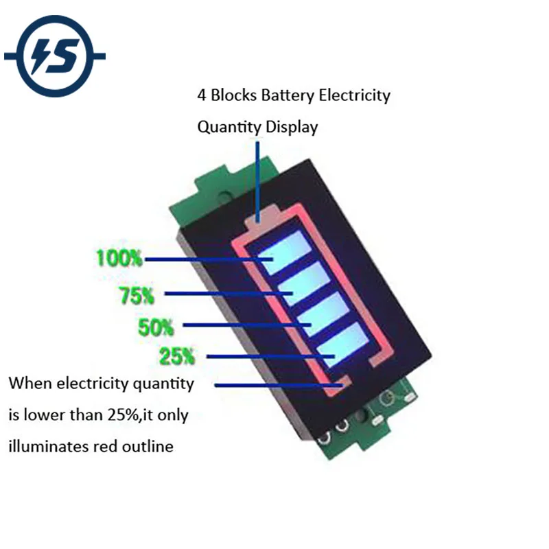 

2S 2 Series Lithium Battery Capacity Indicator Module 8.4V Blue Display Electric Vehicle Battery Power Tester Li-po Li-ion