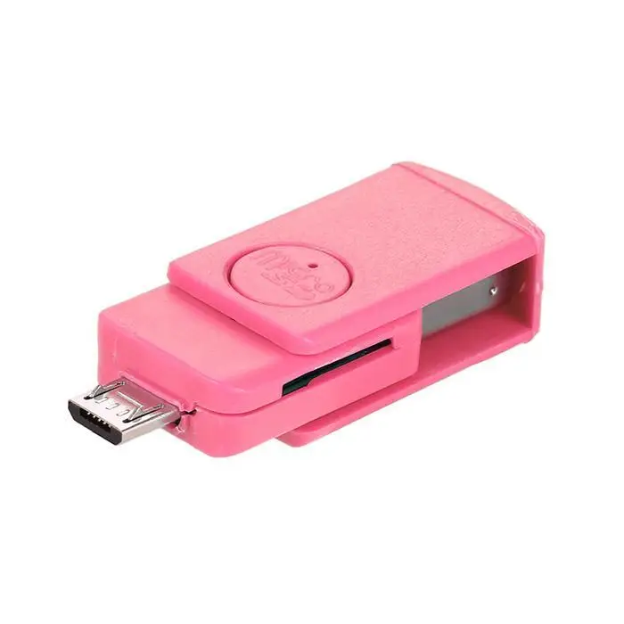 Micro USB OTG Смартфон USB2.0 компьютер Интерфейс белый, розовый, зеленый, синий, черный, устройство для считывания карт TF