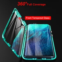 Front And Back Glass Magnetic Case For Oneplus 7 Pro Cover Cases 360 Transparent Clear Hard Cover One Plus 7 Pro Case Covers