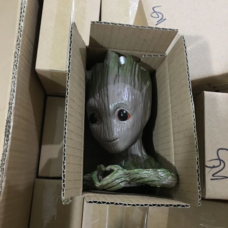 3pcs Flower Pot Baby Groot Flowerpot Cute Toy Pen Pot Holder PVC Hero Model Baby Tree  Action Figures Toy