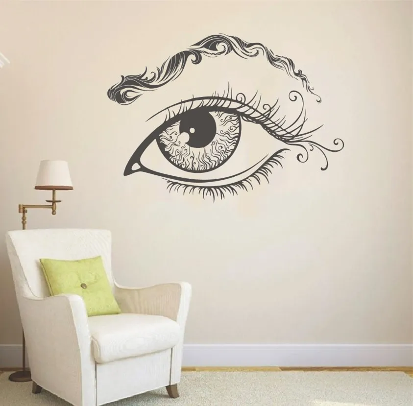 

Removable Eye Eyebrows Wall Vinyl Decal Eyelashes Wall Sticker Makeup Beauty Salon Bedroom Decor Wall Decorative adesivo NY-157