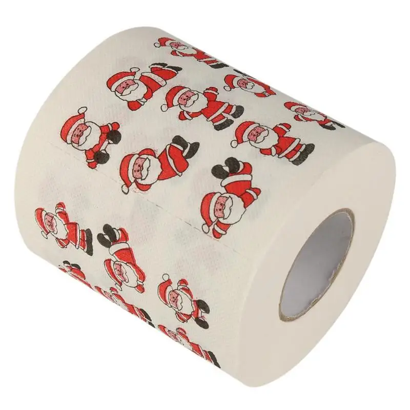 Рождественский Рисунок, бумага s, новинка, Туалетные ткани, забавное Рождественское украшение, тонкая оберточная бумага туалетной бумаги, рулон, Рождественский Декор