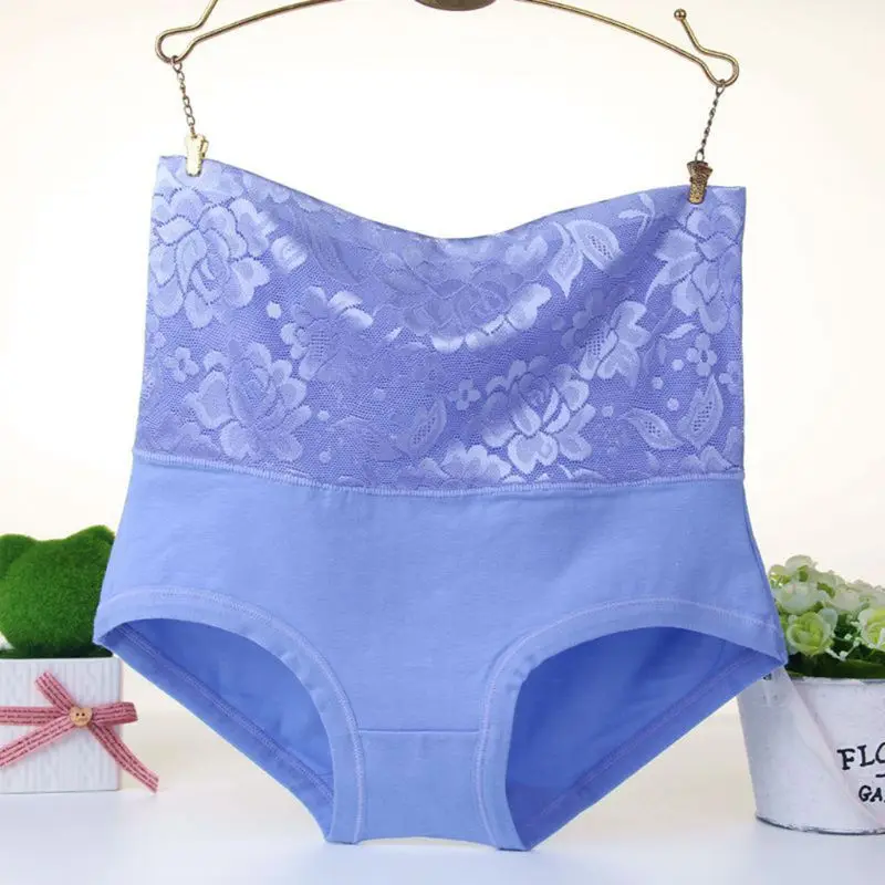 Womens Plus Size Cotton Underwear Floral Lace Patchwork Solid Color Panties High Waist Body Shaper Briefs Postpartum Beauty Care Womens Plus Size Cotton Underwear Floral Lace Patchwork Solid Color Panties High Waist Body Shaper Briefs Postpartum Beauty Care