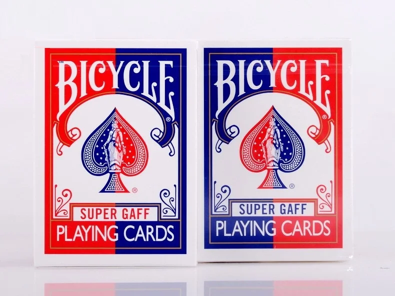Goedkoop 2 stks set Fiets Super Gaff Deck Blauw amp; Rood Magic Kaarten Speelkaart Poker Close Up Stage Goocheltrucs voor professionele Goochelaar