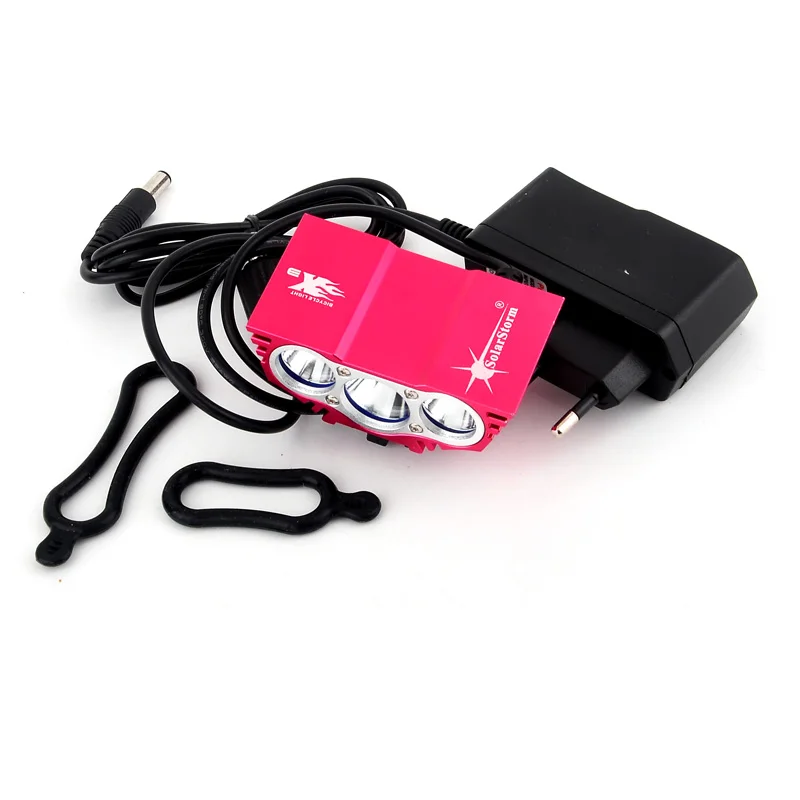 Водонепроницаемый алюминиевый светодиодный светильник для велосипеда 6000 люмен 3x XML U2 светодиодный велосипедный светильник+ зарядное устройство - Цвет: RED