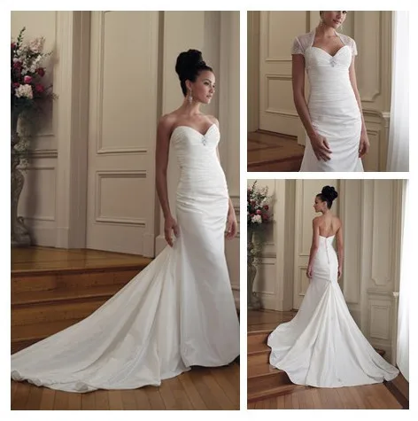 real mermaid tails wedding gown white dress whit Jacket wedding dresses