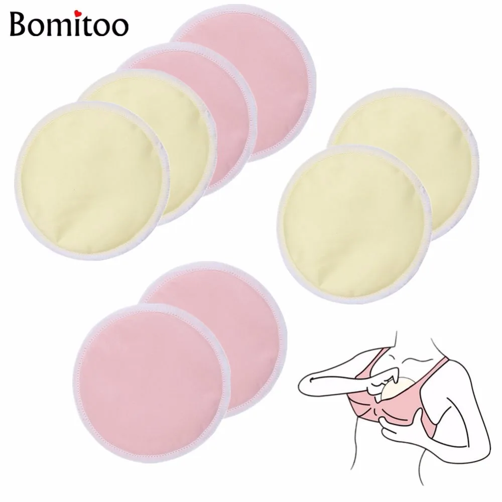 [Bomitoo] 8 Pcs Plain Maternity Nursing Pad Wholesale OEM BabyBreastfeeding Washable Breathable Super Absorb Soft Breast Pads