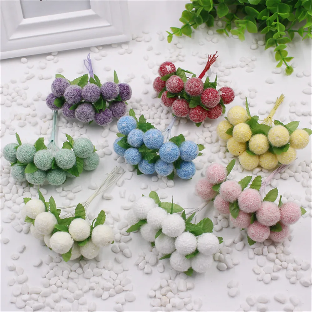 

10pcs artificial Flower berry foam Stamen scrapbooking for home wedding decoration Box crafts Supplies Bride wrist Accessories