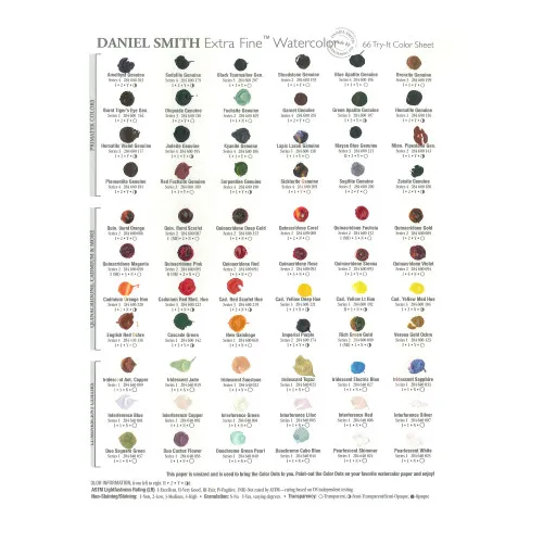 Daniel Smith Watercolor Dot Chart