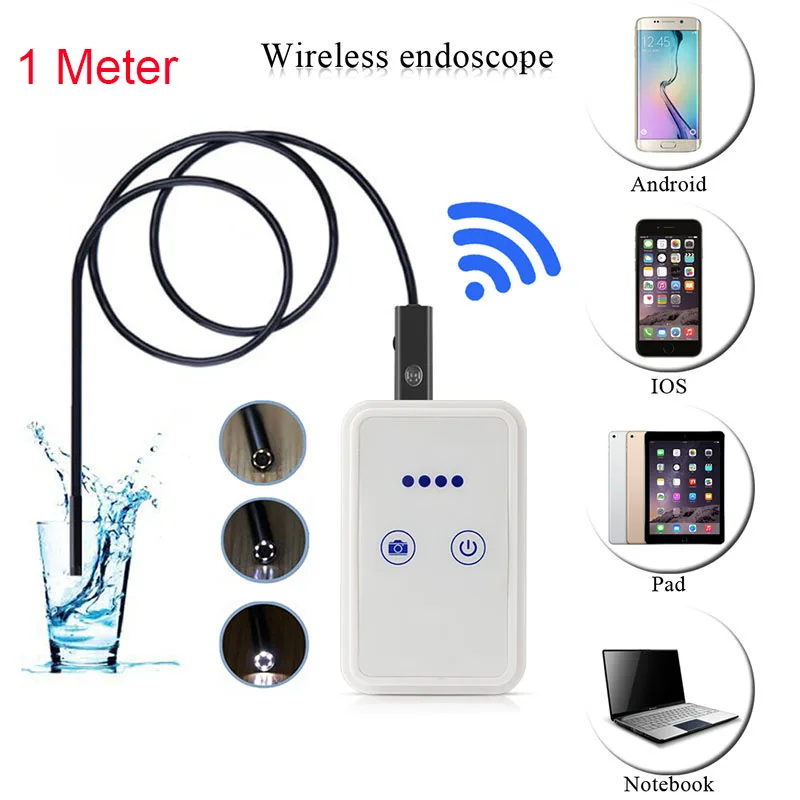 

Gakaki 1M Wireless Wifi Endoscope Android Camera Borescope Snake Tube 720P Waterproof Car Inspection for Iphone Endoscope Camera