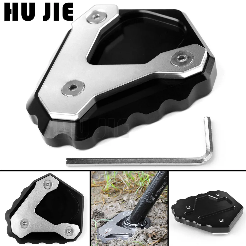 Black waase Motorcycle Kickstand Foot Side Stand Extension Pad Support Plate For BMW G310R 2017 2018