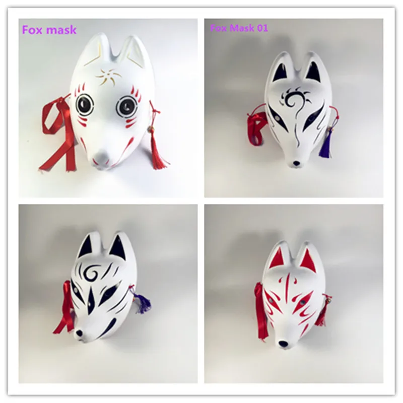 

FOX Mask Full Face Hand-Painted Japanese Mask Kitsune Cosplay Masquerade New arrival Animal mask Cosplay mask