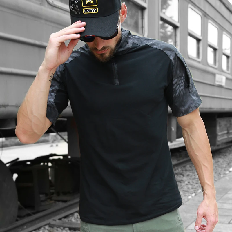 

US Army military tactical shirt Breathable Quick Dry Camouflage T Shirt Men short sleeve Combat T-Shirt Paintball Airsoft shirt