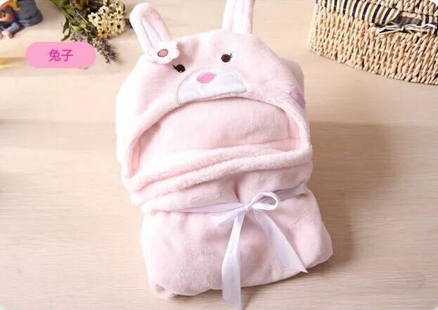 Одеяло для новорожденного с капюшоном животных/детское банное полотенце/детский банный халат Плащ прекрасный мягкий спальный trq0005 - Цвет: rabbit