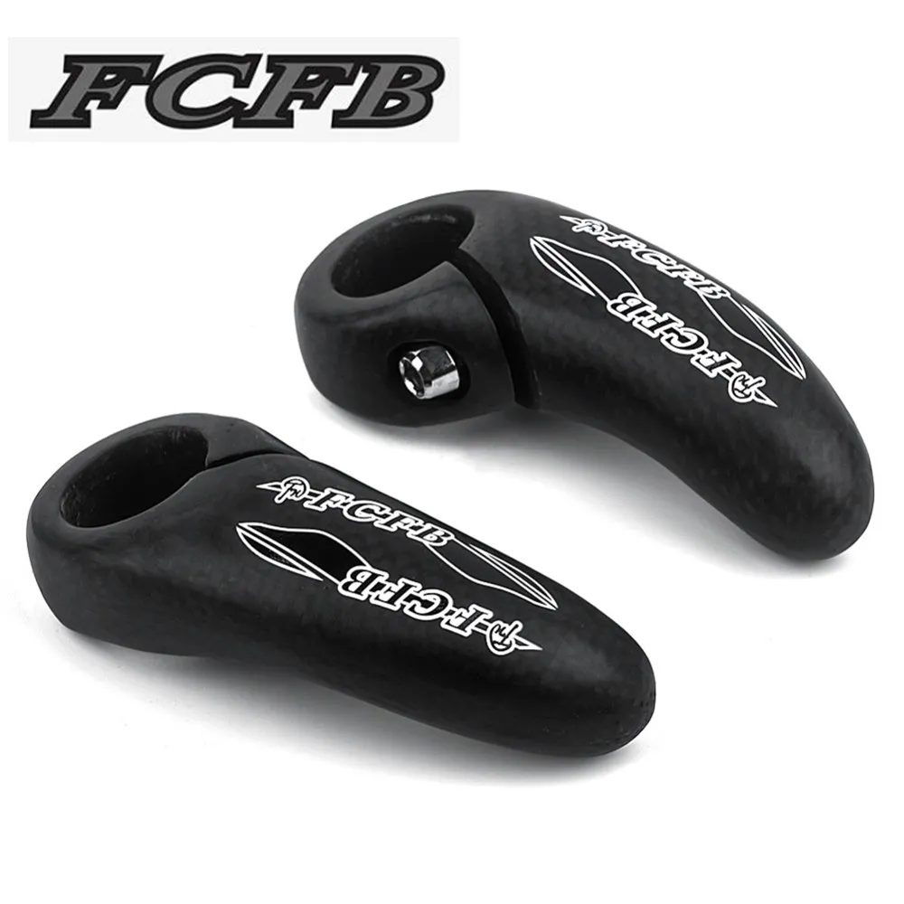 

2016 new FCFB 3k bar ends black matt + glossy black sticker small auxiliary handlbar mountain bike 95g carbon bike parts