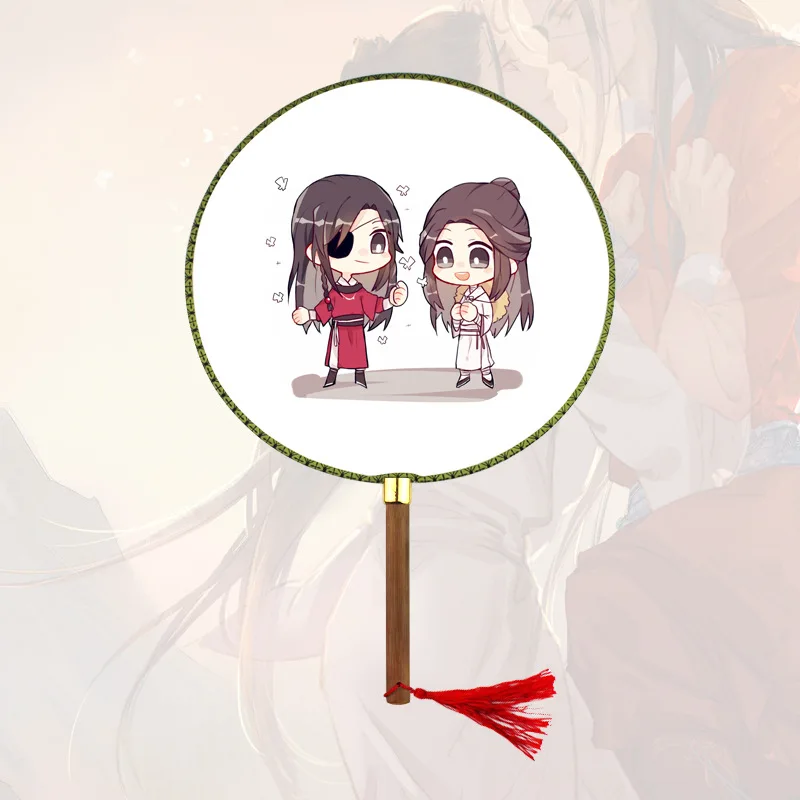 Anime Tian Guan Ci Fu Round Bamboo Fan Chinese Classical Red Tassel Tradional Jewelry Fans | Украшения и аксессуары