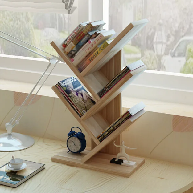 A Creative 3/ 5 Shelf Tree Shaped Bookcase Book Rack Storage Organizer for Records& Books Display Storage Rack 50kg Bearing