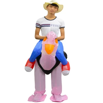 

Ride-on Inflatable Pink Ostrich Rider Halloween Costume Fancy Dress Adult Carry On Animal