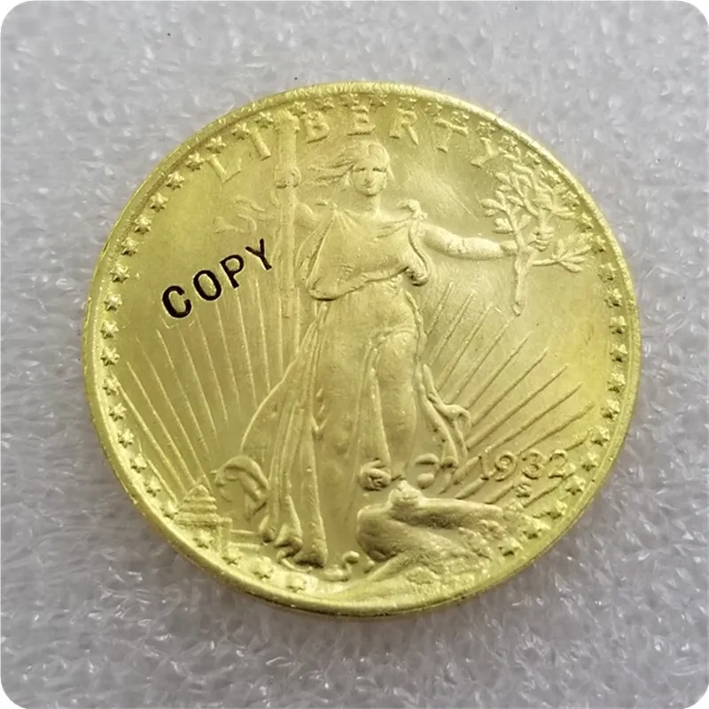 США 1920S-1933$20 Святого гауденса двуглавый орёл имитация монеты памятные монеты-копии монет медаль коллекционные монеты - Цвет: 1932