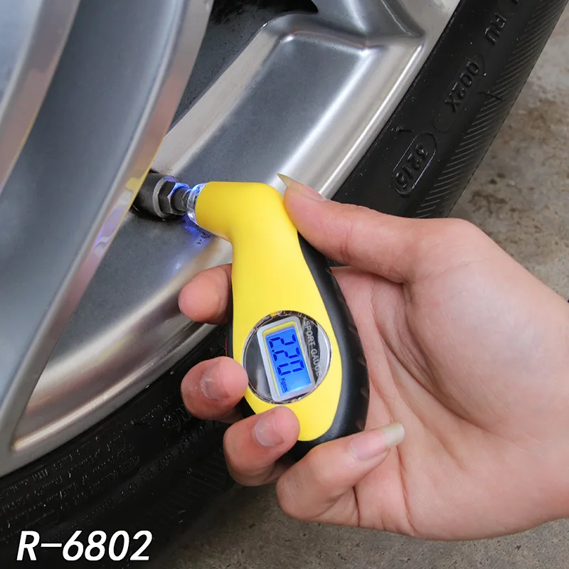 

High precision electronic Digital display tire pressure monitoring table car tire meter automobile tires pressure gauge R-6802