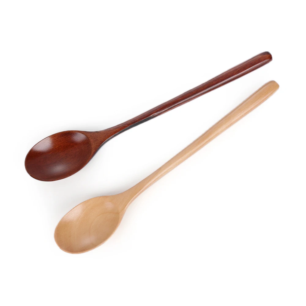 

1Pcs Solid Wooden Spoons For Drinking Desserts Condiment Ice Cream Handmade Tea Coffee Spoon Tableware Christmas Supplies