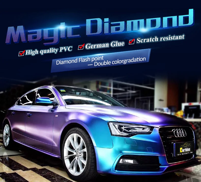 Carbins Film Magic Diamond Purple Blue Color Car Paint Wraps Car Body