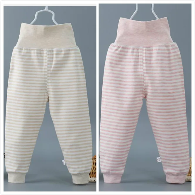Детские завышенная талия, животик брюки из чистого хлопка для малышей цветные хлопковые подштанники - Цвет: Слоновая кость