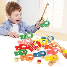 Candywood детей Рыбалка родитель-ребенок деревянные играть Рыбалка игры с рисунком рыбы модель образования игрушки для маленьких детей подарок