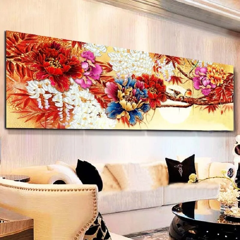 

5D DIY diamond embroidery Peony flowers needlework Full Square Rhinestone pictures cross stich home decor 3d mosaic Painting
