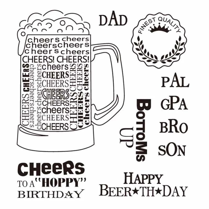 

Beer Clear stamp transparent silicone stamp/seal for Scrapbook Paper Card photo album house decorative