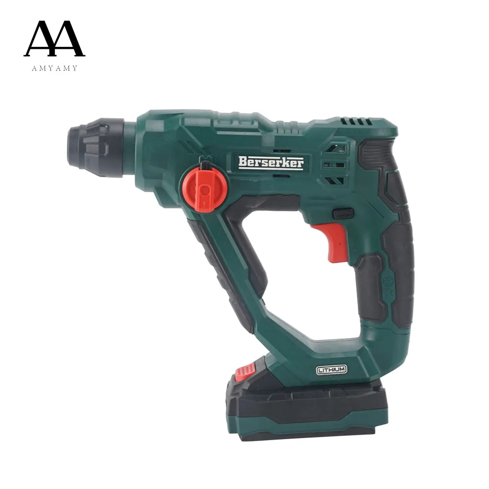 

AMYAMY 18V Cordless Lithium Ion Electric Impact Drill Rotary Hammer power Drill Switch right left rotation Three modes switching