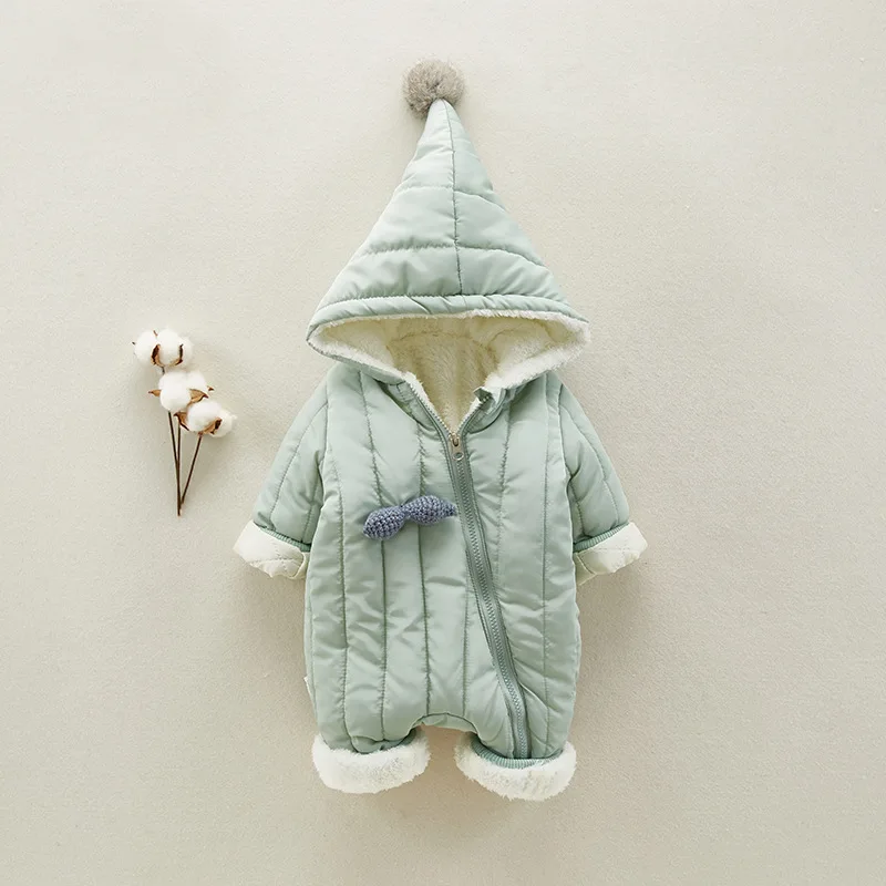 Флисовые куртки для малышей; детский зимний комбинезон из хлопка на диагональной молнии; Дизайнерская одежда для новорожденных девочек; пальто для мальчиков; Мантия с капюшоном