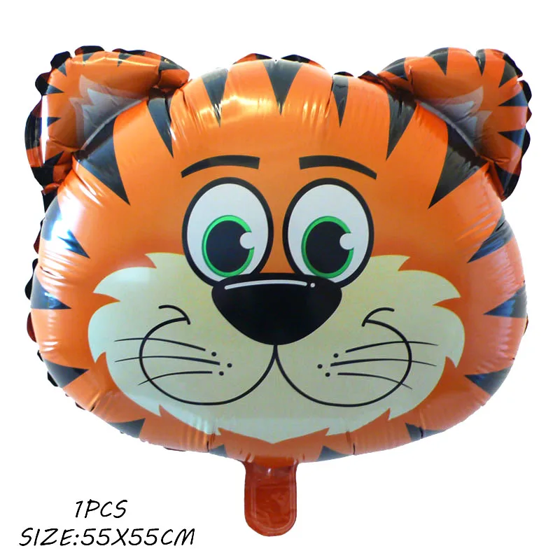 1pc big tiger head 1 Набор воздушные шарики из латекса с животными Тигр Зебра собака для вечеринки в стиле сафари джунгли вечерние шары День рождения Декор Детские шары ко дню рождения - Цвет: 1pc big tiger head