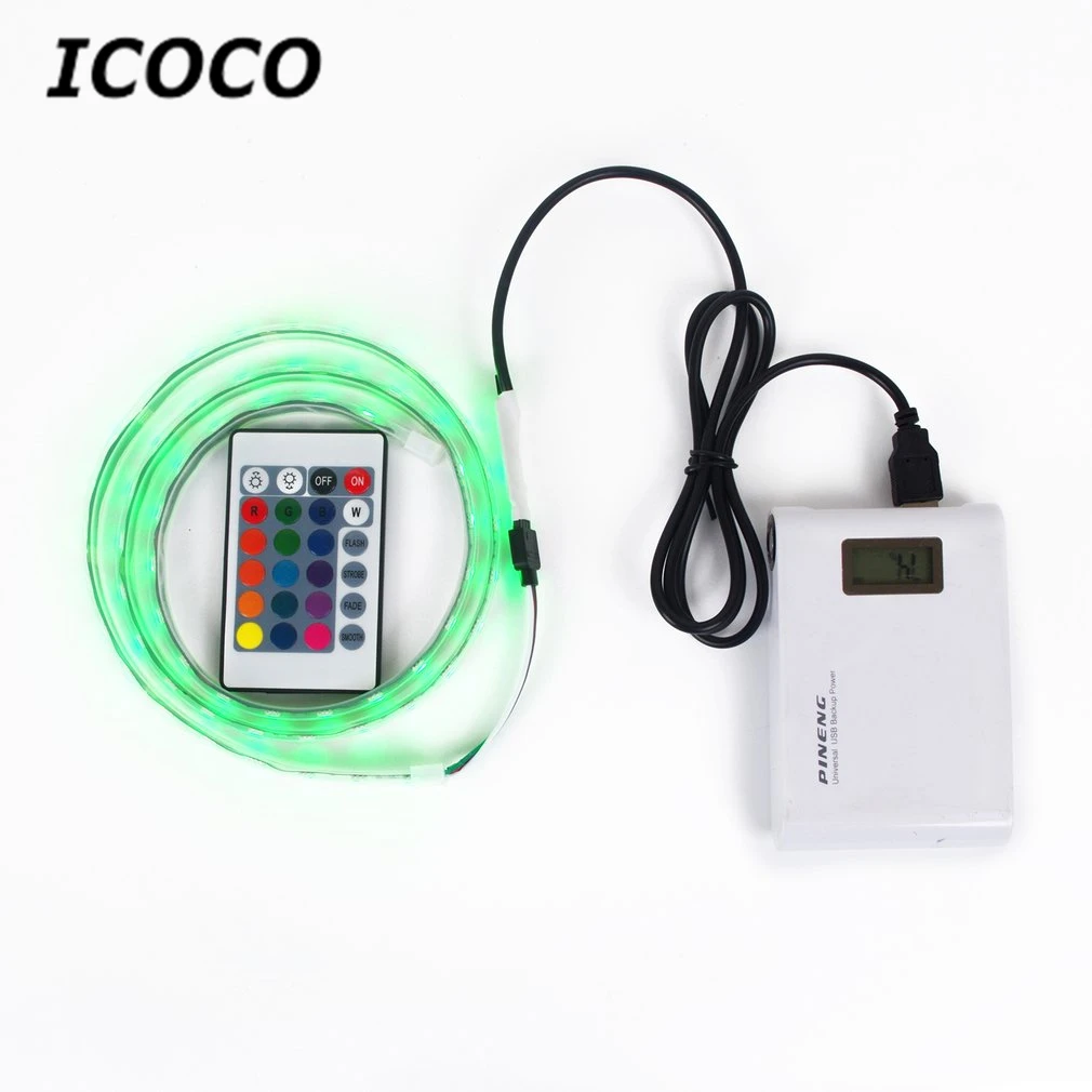 ICOCO 1/2 m Беспроводной беспроводной USB Мощность Управление светодиодный для разноцветной световой ленты энергосбережения для Спальня дома