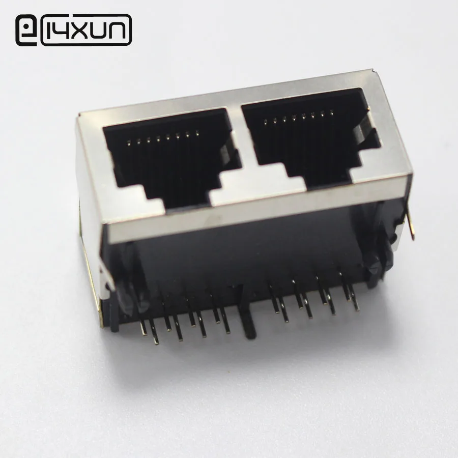 1 шт. RJ45 8P8C разъем без светодиодного сетевого интерфейса jack 56 1x2 порта