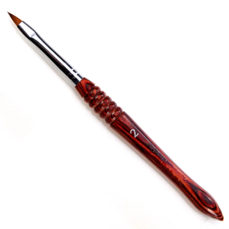

1 Pcs #2 Wood nail brush Pen kolinsky Acrylic Nail brush for Sable brush High quality Free Shipping