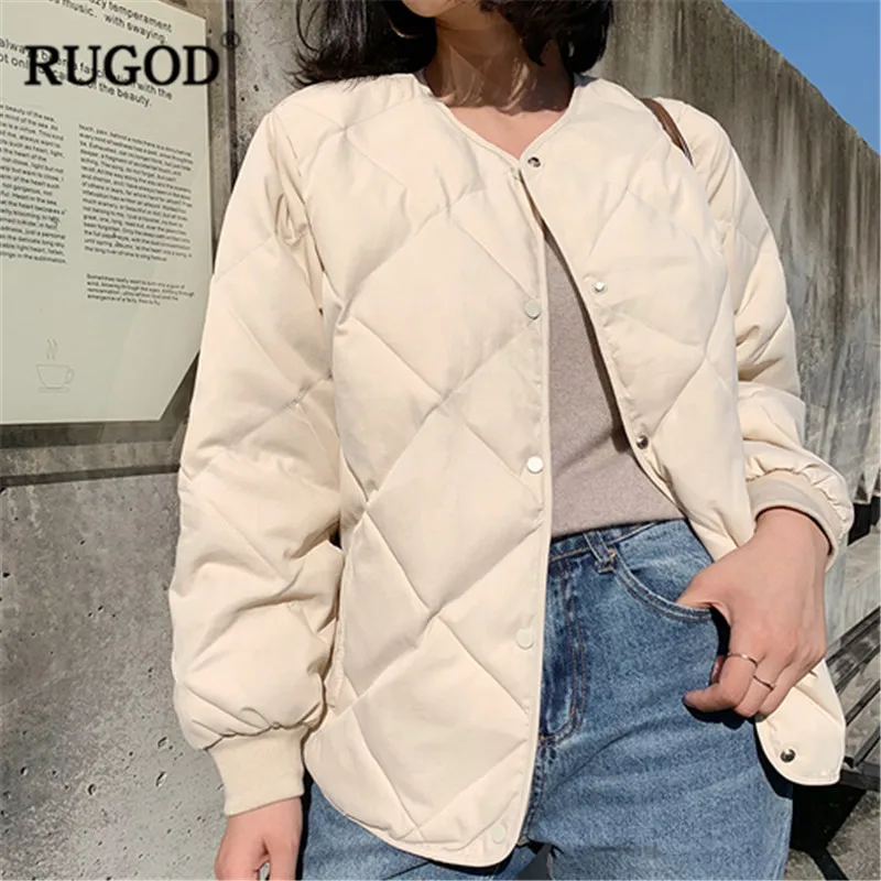 Модное однотонное плотное зимнее пальто RUGOD женская элегантная парка с длинным