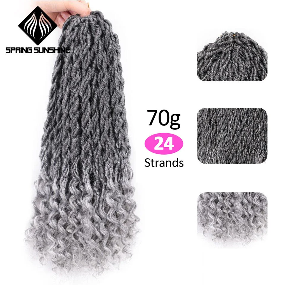 Spring sunshine Crochet Hair Extensions Bohemian Faux Locs Curly Crochet Braiding Hair Synthetic Hair Ombre Braids