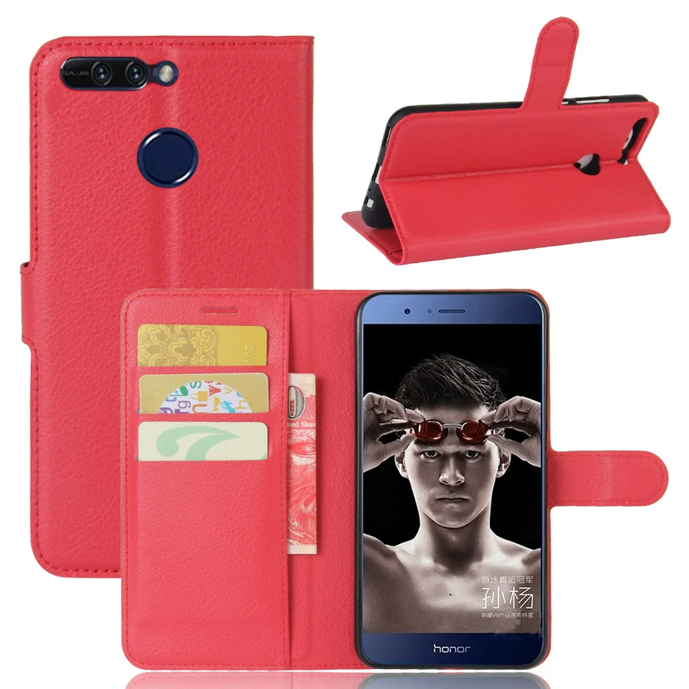 

Huawei Honor V9 Case Wallet Style Litchi Texture Leather Case for Huawei Honor V9 Flip Cover Case for Huawei Honor 8 Pro 5.7''
