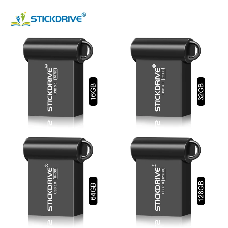 Ultra mini usb 3.0 key memory stick 64GB 128GB pen drive 16GB 32GB usb flash drive pendrive metal flash bellek with key ring