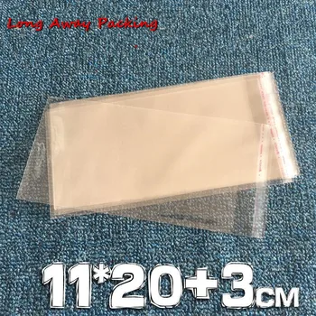 

11*23 11*20+3 cm Transparent Self Adhesive Seal Plastic Bags OPP Poly Self Sealing Cellophane Bags for Gift