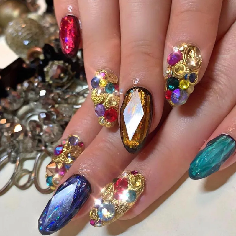 

4 paragraph Nail 3D Stickers gemstone mold mirror diamond gemstone plastic sheet Nail decoration art 3D Stickers