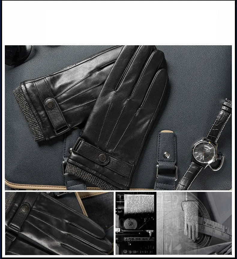 Перчатки из натуральной кожи, мужские зимние сенсорные тактические перчатки из итальянской овчины, модные наручные перчатки с сенсорным экраном