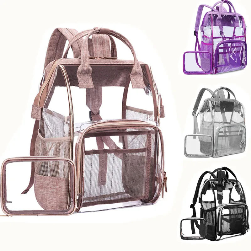 

2019 PVC Transparent Diaper Bag Summer Waterproof Nappy Bag Baby Care Travel Backpack Maternity Bag