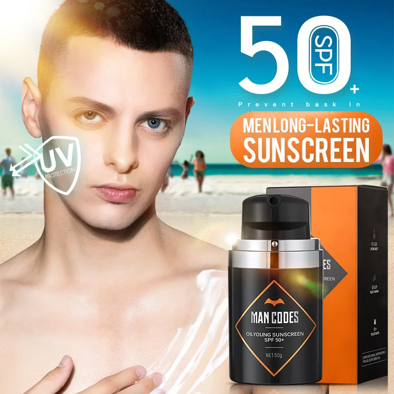 

50g Men Facial Body Sunscreen Cream Sun Protection SPF 50+ Isolation UV Sunscreen Anti-Aging Oil-control Moisturizing Sunblock