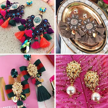 

FASHIONSNOOPS Luxury Crystal Drop Dangle Earrings Big Maxi Statement Tassel Earrings For Women Trendy Wedding Jewelry